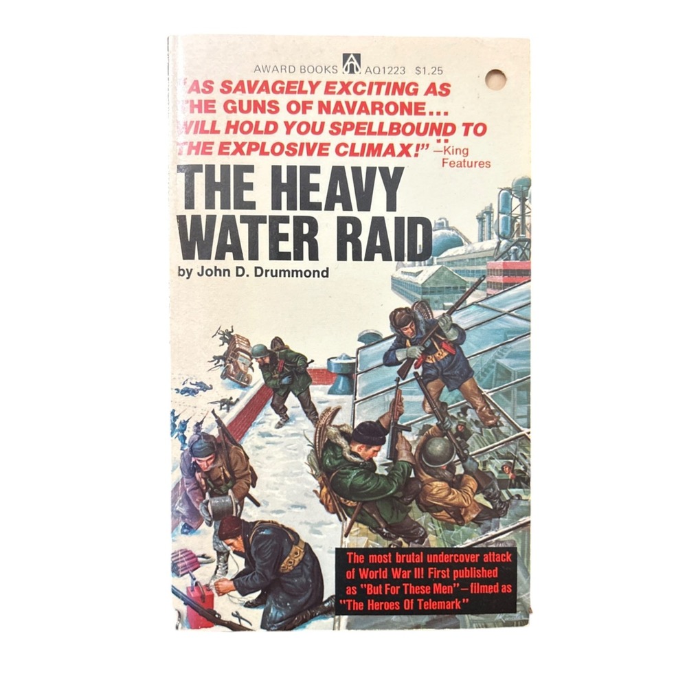 The Heavy Water Raid by John D. Drummond (1965 Award Books Vintage Paperback)